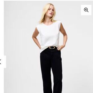 French Connection Semi Sheer Cap Sleeve Blouse Size Small